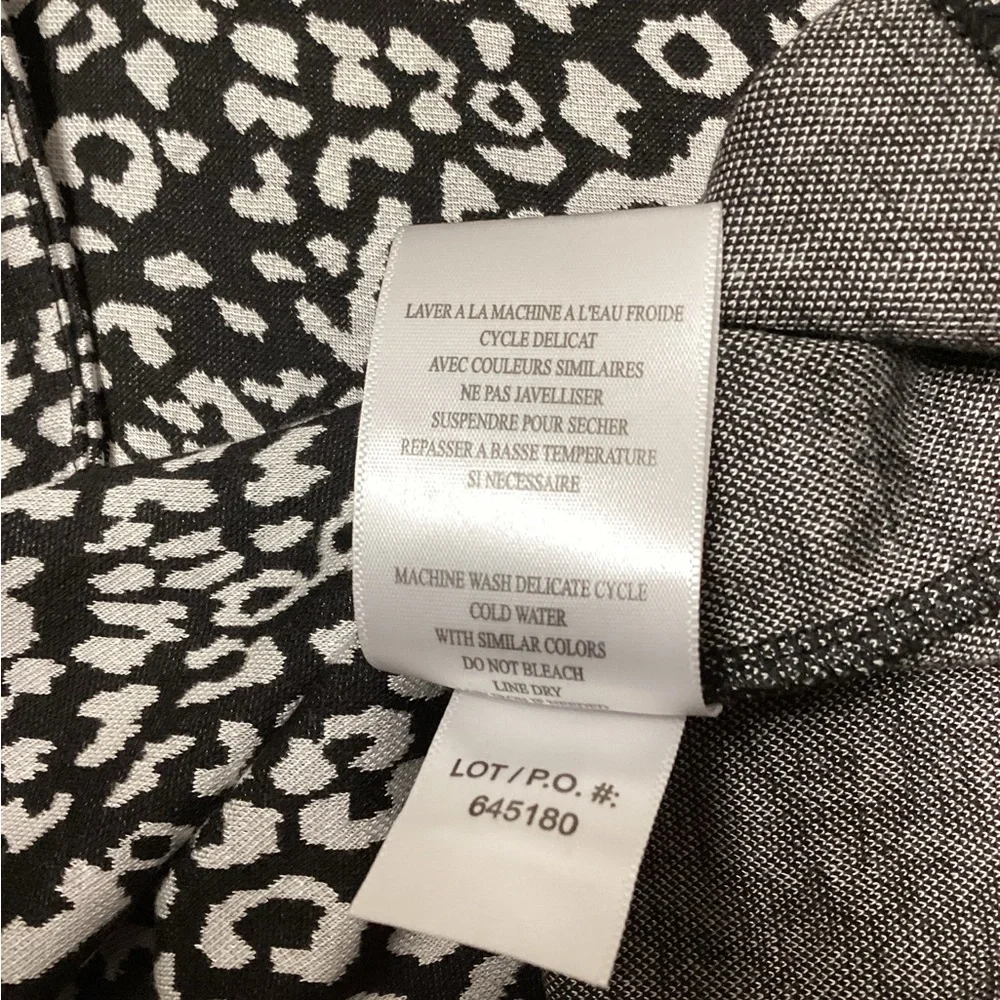 Tribal pencil skirt Back Zip Black and white leopard print. Size Medium